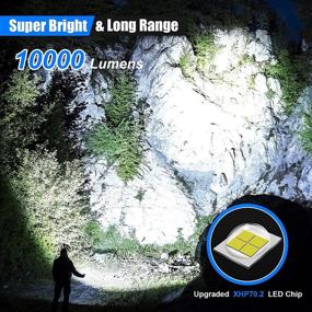 img 3 attached to 🔦 Goreit 10000 Lumen Rechargeable Flashlight: Super Bright Handheld Flash Light for Camping & Emergencies