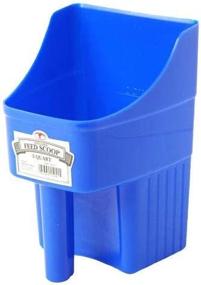 img 1 attached to 🐔 LITTLE GIANT Blue Plastic Enclosed Feed Scoop – Heavy Duty Stackable Design with Measure Marks (3 Quart)