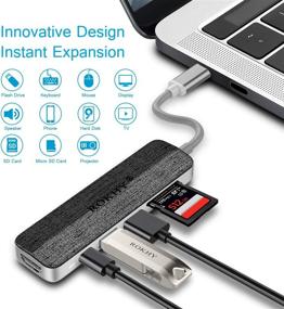 img 3 attached to 🔌 ROKHY 6-in-1 USB C Hub: 2 USB 3.0 Ports, 4K HDMI, SD/TF Card Reader, 100W PD Type C Port for MacBook, iPad Pro, Laptop, Android, Chromebook Pixel