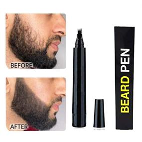 img 1 attached to 🖤 Waterproof & Sweatproof Beard Pen for Men - Long-Lasting Beard Pencil Filler with Micro-Fork Tip Applicator for Natural-Looking Beard (BLACK)