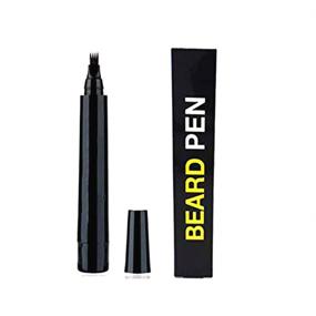 img 4 attached to 🖤 Waterproof & Sweatproof Beard Pen for Men - Long-Lasting Beard Pencil Filler with Micro-Fork Tip Applicator for Natural-Looking Beard (BLACK)