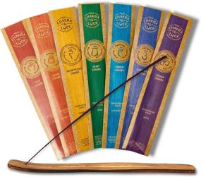 img 4 attached to Ultra Premium Natural Incense Sticks - Chakra & Luck Variety Gift Pack with 7 Chakras, 49 Pieces in Lotus, Jasmine, Eucalyptus, Rose, Lavender, Ylang-Ylang & Cedar Scents. Includes Free Wood Stick Holder.