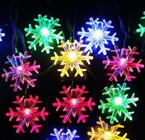 img 3 attached to 🎄 Inngree Solar Christmas String Lights: 30 LED 8 Modes Snowflake Fairy Lights for Outdoor Decoration - Waterproof & Multicolor (1Pack, 20 ft)