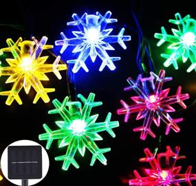 img 4 attached to 🎄 Inngree Solar Christmas String Lights: 30 LED 8 Modes Snowflake Fairy Lights for Outdoor Decoration - Waterproof & Multicolor (1Pack, 20 ft)