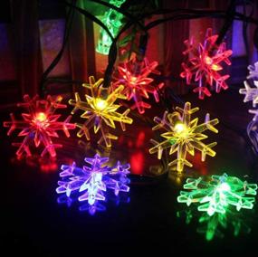 img 1 attached to 🎄 Inngree Solar Christmas String Lights: 30 LED 8 Modes Snowflake Fairy Lights for Outdoor Decoration - Waterproof & Multicolor (1Pack, 20 ft)