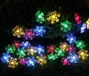 img 2 attached to 🎄 Inngree Solar Christmas String Lights: 30 LED 8 Modes Snowflake Fairy Lights for Outdoor Decoration - Waterproof & Multicolor (1Pack, 20 ft)