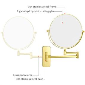 img 2 attached to 🔍 Highly Versatile GURUN Makeup Mirror: Wall Mount 8 inch Double-Sided with 10x Magnification - Sleek Gold Finish M1407J (8in, 10x)