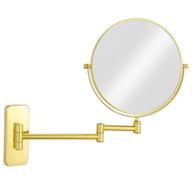 🔍 highly versatile gurun makeup mirror: wall mount 8 inch double-sided with 10x magnification - sleek gold finish m1407j (8in, 10x) logo