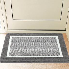 img 4 attached to 🚪 REFETONE Indoor Doormat: Low-Profile, Non-Slip, Super Absorbent, Machine Washable - 20"x32" Grey Door Mat