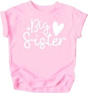 cursive big sister hearts sibling reveal t-shirt for baby and toddler girls - olive loves apple sibling outfits logo