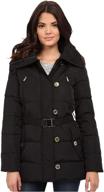 michael kors trim hooded coat black l logo