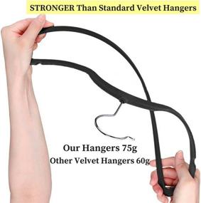 img 3 attached to 🌹 50-Piece Set of Premium Velvet Hangers - Ultra-Thin Non-Slip Suit Hangers with Rose Gold Swivel Hooks - Enhanced Durability Compared to Regular Velvet Hangers - Space-Saving Black Velvet Hanger