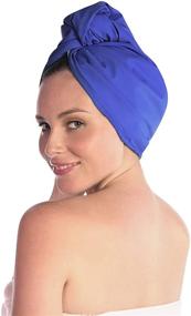 img 2 attached to 🚿 TURBELLA 2IN1: The Ultimate Shower Cap Turban and Hair-Drying Towel Wrap in One - Luxury Microfiber with Swarovski Button