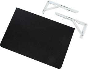 img 3 attached to FSC Certified Black Wall-Mounted Folding Table for Office, Home, and Kitchen (23.6&quot; x 15.6&quot; LW)