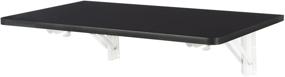 img 2 attached to FSC Certified Black Wall-Mounted Folding Table for Office, Home, and Kitchen (23.6&quot; x 15.6&quot; LW)