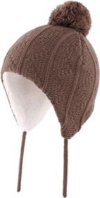 img 4 attached to ❄️ Toddler Girls Winter Hat with Earflaps - Home Prefer Warm Thermal Knitted Hat for Kids