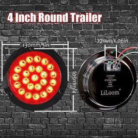 img 1 attached to 🚤 LILoom 4-Pack 4-Inch Round 24-LED Trailer Tail Light - Ultra-Bright Red Brake Stop Tail Turn Signal Lights with Chrome Bezel for Boat Trailer, Camper, Truck, RV - IP67 Waterproof, 12V