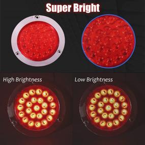 img 3 attached to 🚤 LILoom 4-Pack 4-Inch Round 24-LED Trailer Tail Light - Ultra-Bright Red Brake Stop Tail Turn Signal Lights with Chrome Bezel for Boat Trailer, Camper, Truck, RV - IP67 Waterproof, 12V