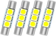smtyoe white festoon led bulb 29mm - enhanced visibility with 3-smd 5050 chipsets, compatible with car interior vanity mirror and sun visor lights - 6614f 6612f logo