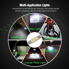 img 2 attached to SMTYOE White Festoon LED Bulb 29mm - Enhanced Visibility with 3-SMD 5050 Chipsets, Compatible with Car Interior Vanity Mirror and Sun Visor Lights - 6614F 6612F