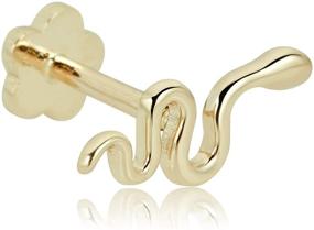 img 4 attached to 🐍 AVORA 14K Yellow Gold Snake Helix Earring Body Jewelry (19G)