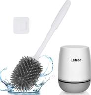 🚽 silicone toilet brush with holder - lefree bathroom bowl brush set, non-slip handle, wall mount/floor stand logo