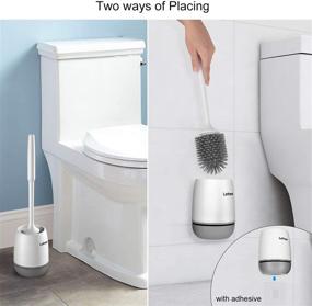 img 1 attached to 🚽 Silicone Toilet Brush with Holder - Lefree Bathroom Bowl Brush Set, Non-Slip Handle, Wall Mount/Floor Stand