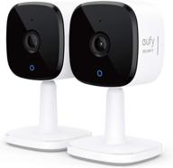 📷 eufy security solo indoorcam c24 2-cam kit: набор из двух камер высокого разрешения 2k security indoorcam с wi-fi, мониторингом, работающим на основе искусственного интеллекта, совместимость с голосовыми ассистентами, ночным видением, двусторонней аудиосвязью. логотип