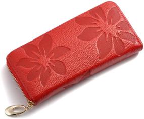 img 4 attached to Womens Leather Wallets Capacity Wristlet