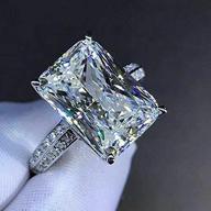 💍 gixaxak white gold plated silver engagement wedding ring: oversized 6 carat emerald cut cz for stunning style (size 10) logo