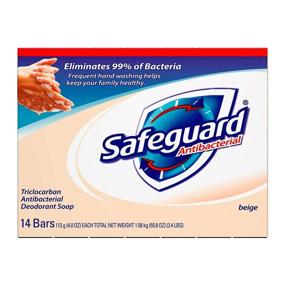 img 1 attached to Safeguard BEIGE Antibacterial Bar Soap (16 Bars, 4.00oz Each) - Eliminates Bacteria, Washes Away Dirt & Odor - For Healthy Skin on Hands, Face & Body!