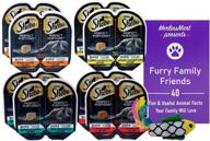 🐱 sheba perfect portions pate cat food variety sampler - 4 flavors, 8 cans - chicken, chicken tuna, seafood, beef - 2.6 ounces each - includes catnip toy and fun facts booklet bundle logo