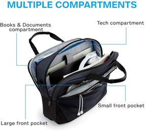 img 3 attached to BAGSMART 15.6 Inch Briefcase: Lockable Laptop 👜 Bag for Men and Women - Black, Office Bag