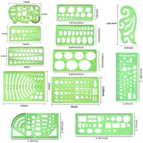 img 2 attached to 📐 QincLing Geometric Drawing Templates: 11-Piece Plastic Measuring Stencils for Engineering, Drafting, and Office Supplies