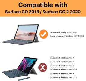 img 3 attached to 📱 MoKo Case for Microsoft Surface Go 2 - Protective Rugged Cover with Pen Holder, Hand Strap, and Type Cover Compatibility - Sliver Gray