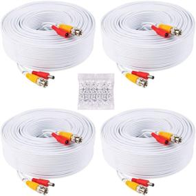 img 4 attached to 🔌 HISVISION 4 Pack 100ft(30M) 2-in-1 BNC Video Power Cable with Free BNC Connectors and Cable Clips - Ideal for CCTV DVR Surveillance System Extension Cord