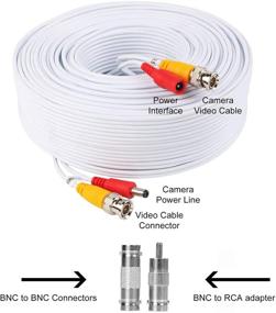img 2 attached to 🔌 HISVISION 4 Pack 100ft(30M) 2-in-1 BNC Video Power Cable with Free BNC Connectors and Cable Clips - Ideal for CCTV DVR Surveillance System Extension Cord