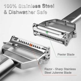 img 3 attached to Effortless Julienne Peeling: Secura Premium Ultra Sharp Stainless Steel Vegetable Peeler for Potato Apple