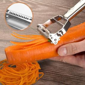 img 1 attached to Effortless Julienne Peeling: Secura Premium Ultra Sharp Stainless Steel Vegetable Peeler for Potato Apple