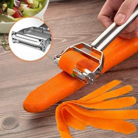 img 2 attached to Effortless Julienne Peeling: Secura Premium Ultra Sharp Stainless Steel Vegetable Peeler for Potato Apple