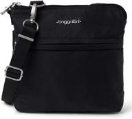 baggallini anti theft leisure crossbody black women's handbags & wallets logo