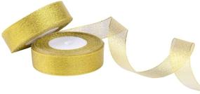 img 1 attached to 🎀 Feyarl 1-inch Glitter Metallic Gold Ribbon - Perfect for Crafts, Weddings, Holidays, and Home Decor