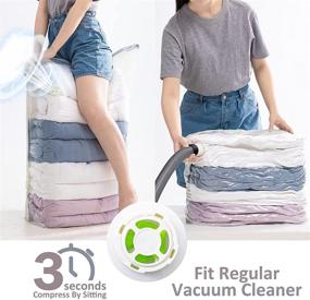 img 1 attached to TAILI Jumbo Cube Vacuum Storage Bags - 8 Pack. No Hand Pump Required for Compression. Save up to 80% Space. Extra Large Bags for Clothes, Beddings, Comforters, Pillows.