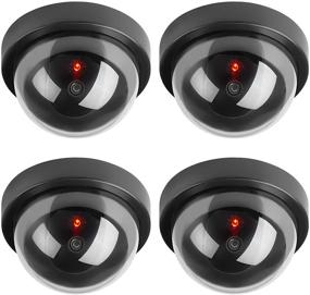 img 4 attached to Pack of 4 TOROTON Dummy CCTV Dome Cameras with LED Flashing Light - Simulated Security Monitor for Homes & Businesses, Ideal for Indoor and Outdoor Use