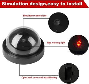 img 1 attached to Pack of 4 TOROTON Dummy CCTV Dome Cameras with LED Flashing Light - Simulated Security Monitor for Homes & Businesses, Ideal for Indoor and Outdoor Use
