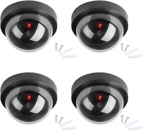 img 3 attached to Pack of 4 TOROTON Dummy CCTV Dome Cameras with LED Flashing Light - Simulated Security Monitor for Homes & Businesses, Ideal for Indoor and Outdoor Use