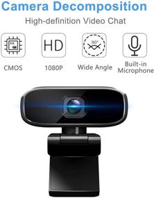 img 3 attached to 🎥 1080P Webcam with Microphone: Ideal for Online Teaching, Gaming, and Video Conferencing on Zoom, Skype, Facetime, and Teams