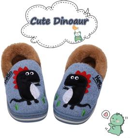 img 3 attached to Yinbwol Slippers Dinosaur Non Slip Numeric_12 Boys' Shoes