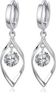 💎 cubic zirconia hoop earrings: hypoallergenic cz huggies with drop dangle - stylish sterling silver for women & girls logo