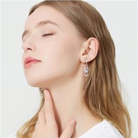 img 3 attached to 💎 Cubic Zirconia Hoop Earrings: Hypoallergenic CZ Huggies with Drop Dangle - Stylish Sterling Silver for Women & Girls